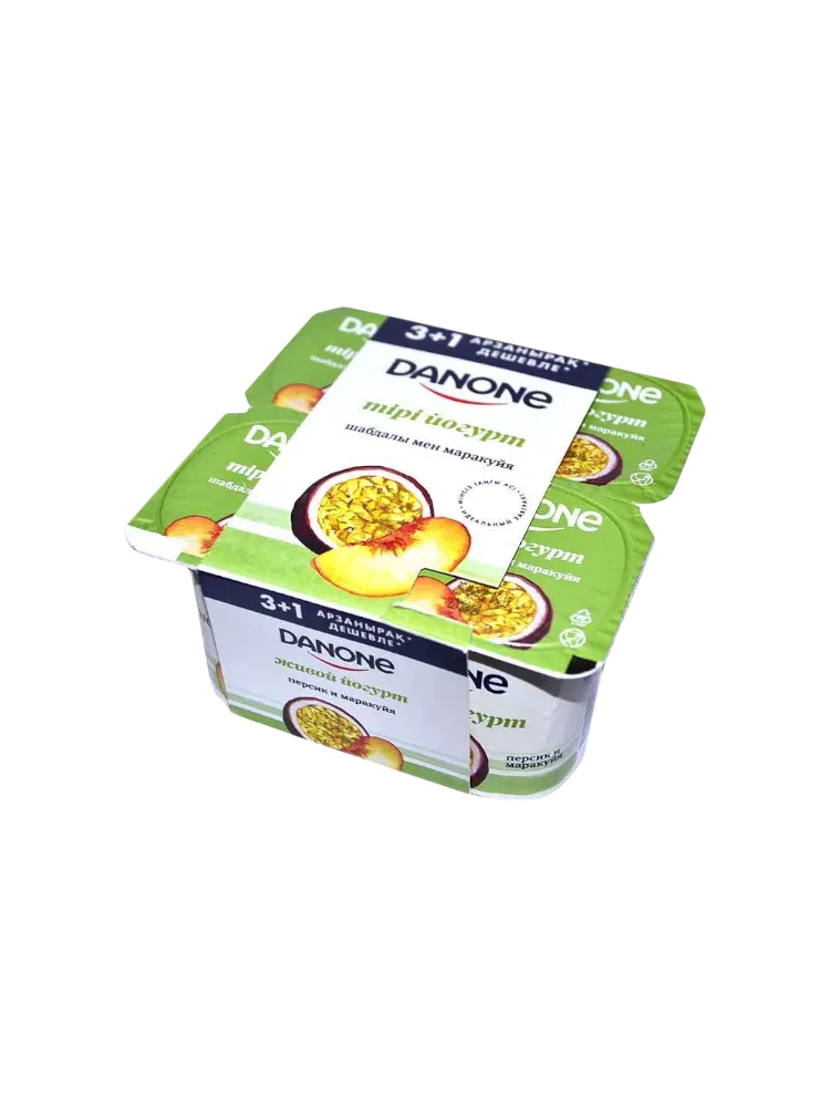 ЙОГУРТ ДАНОН 4*120Г ПЕРСИК/МАРАКУЙЯ МУЛЬТИПАК