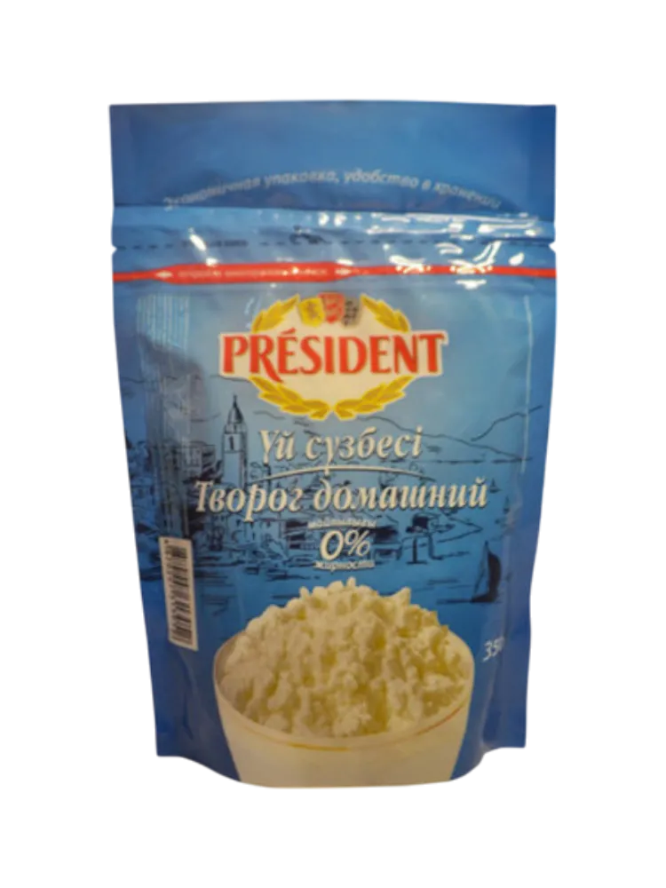 ТВОРОГ PRESIDENT 350Г 0.2% ДОМАШНИЙ