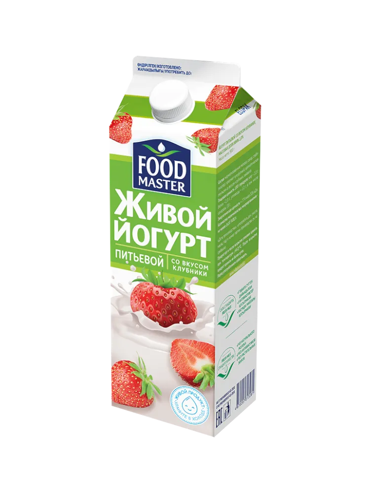 ЙОГУРТ FOOD MASTER 900Г КЛУБНИКА 2% П/ППИТ