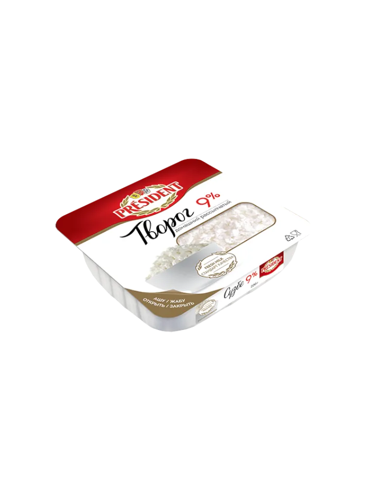 ТВОРОГ PRESIDENT 200Г 9% ДОМАШНИЙ