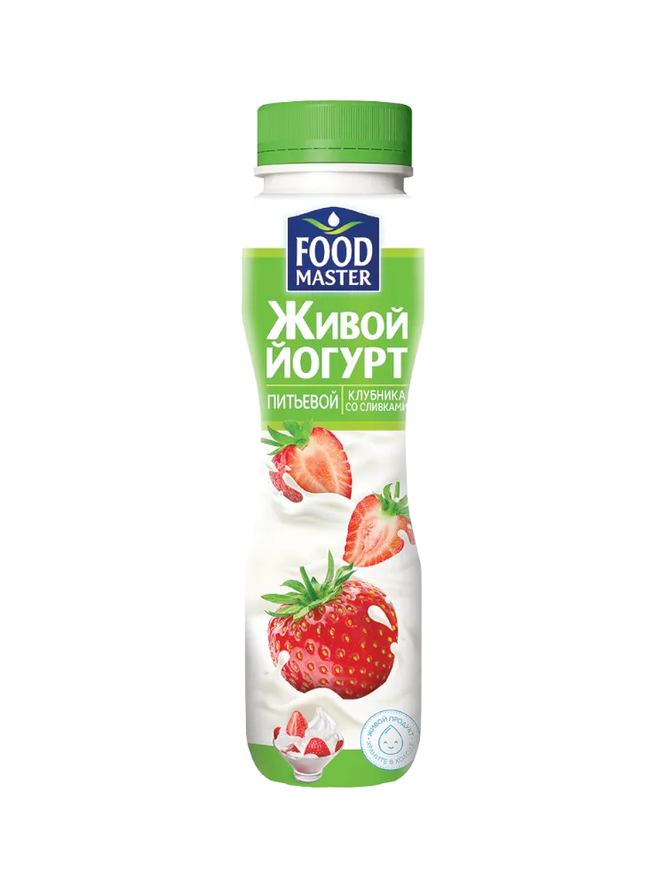 ЙОГУРТ FM 280Г КЛУБНИКА СО СЛИВКАМИ 1% 