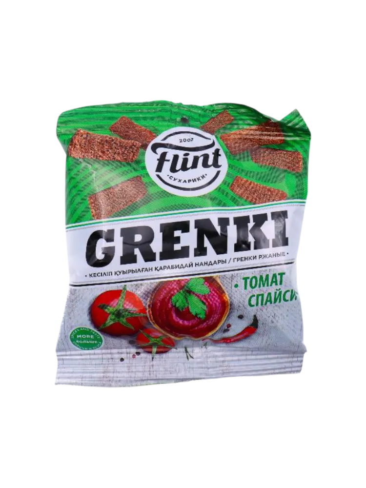 ГРЕНКИ FLINT 60Г РЖАНЫЕ СО ВКУСОМ ТОМАТА