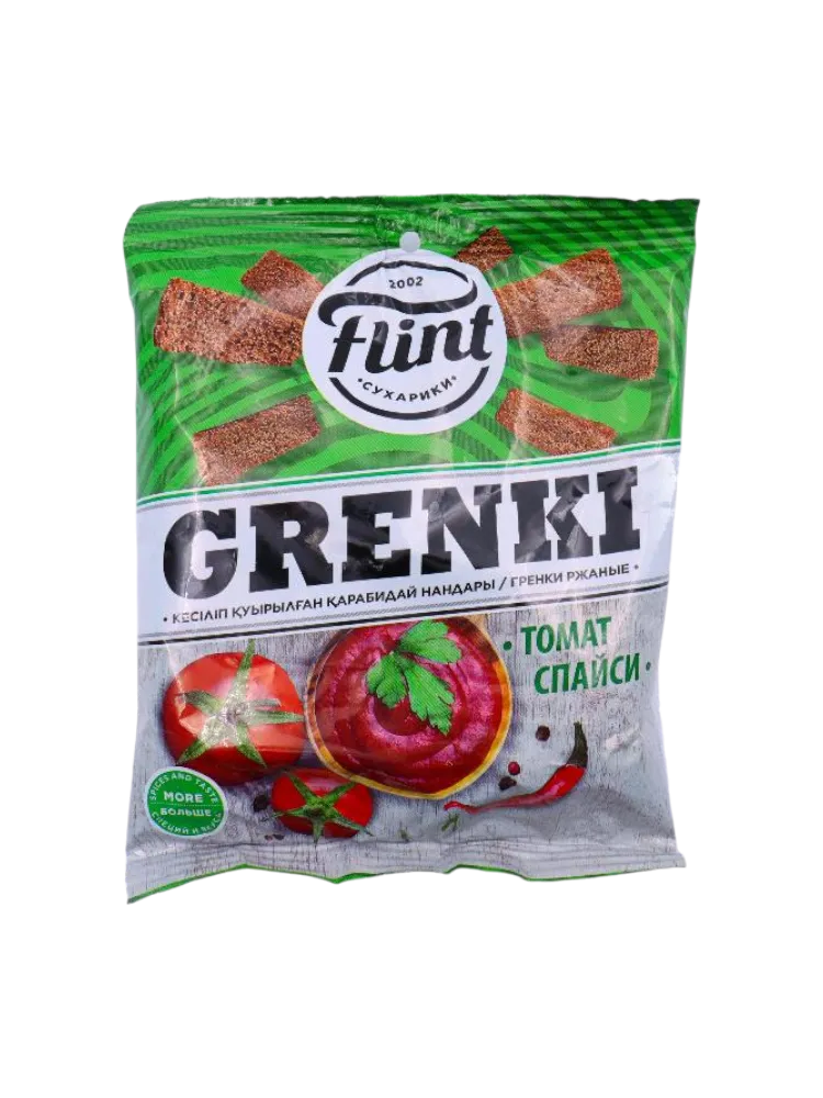 ГРЕНКИ FLINT 100Г РЖАНЫЕ СО ВКУСОМ ТОМАТА