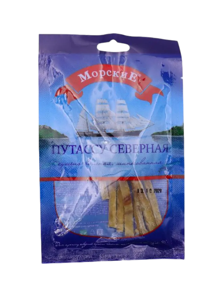 РЫБКА МОРСКИЕ ПУТАССУ ФИЛЕ 36Г СУШ ВЯЛ