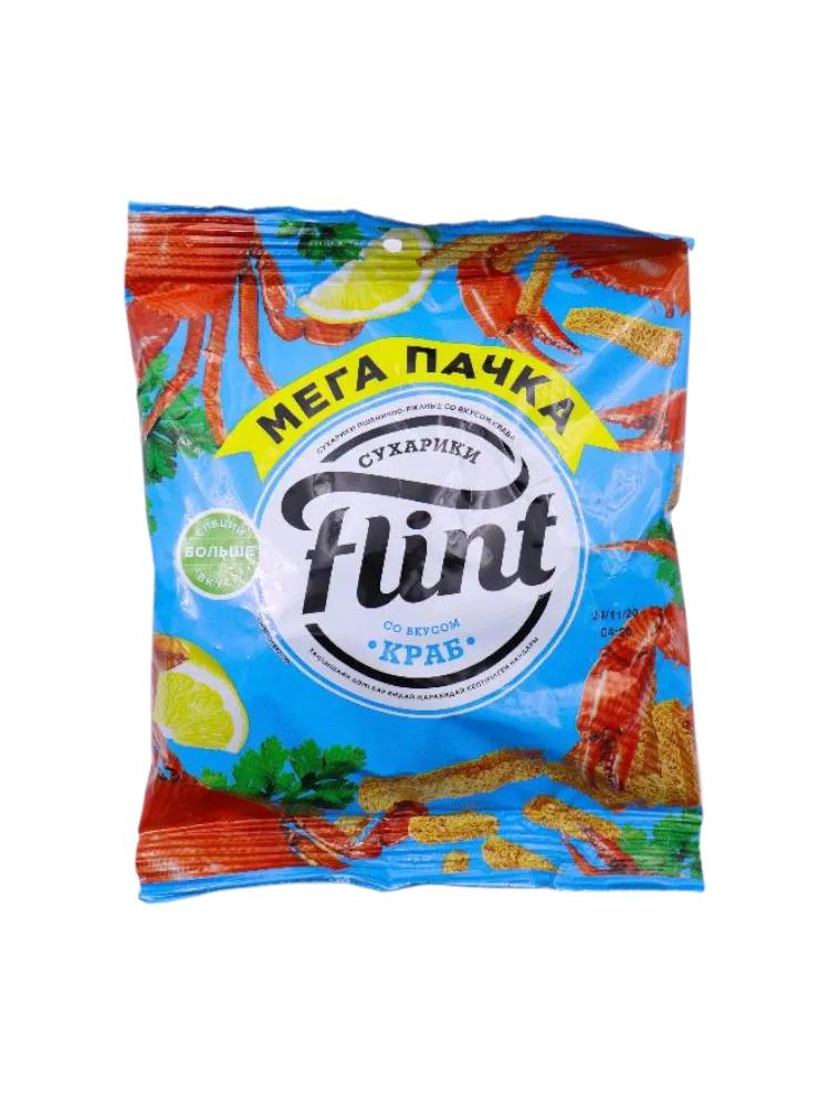 СУХАРИКИ FLINT 100Г КРАБ