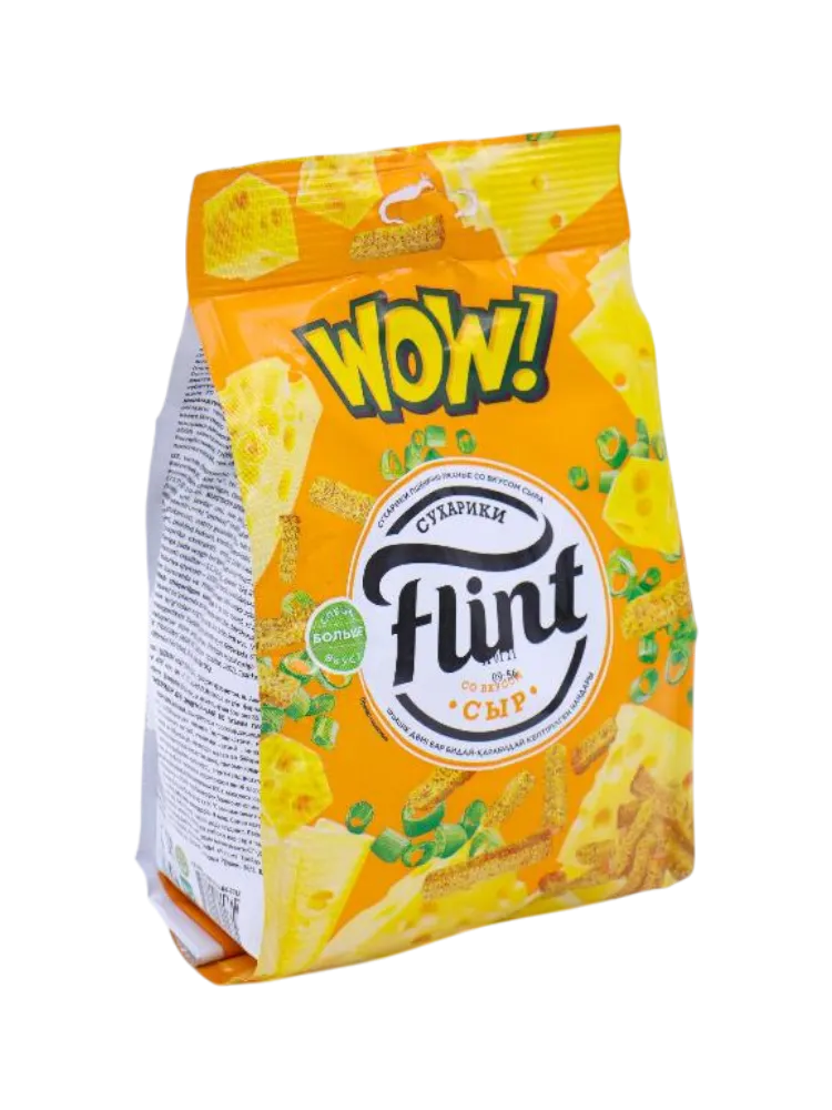 СУХАРИКИ FLINT 190Г ПШЕНИЧ/РЖАНЫЕ СО ВКУСОМ СЫРА