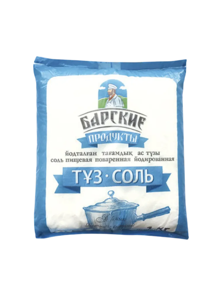 СОЛЬ БАРСКИЕ ПРОДУКТЫ 1КГ ЙОДИРОВАННАЯ М/У