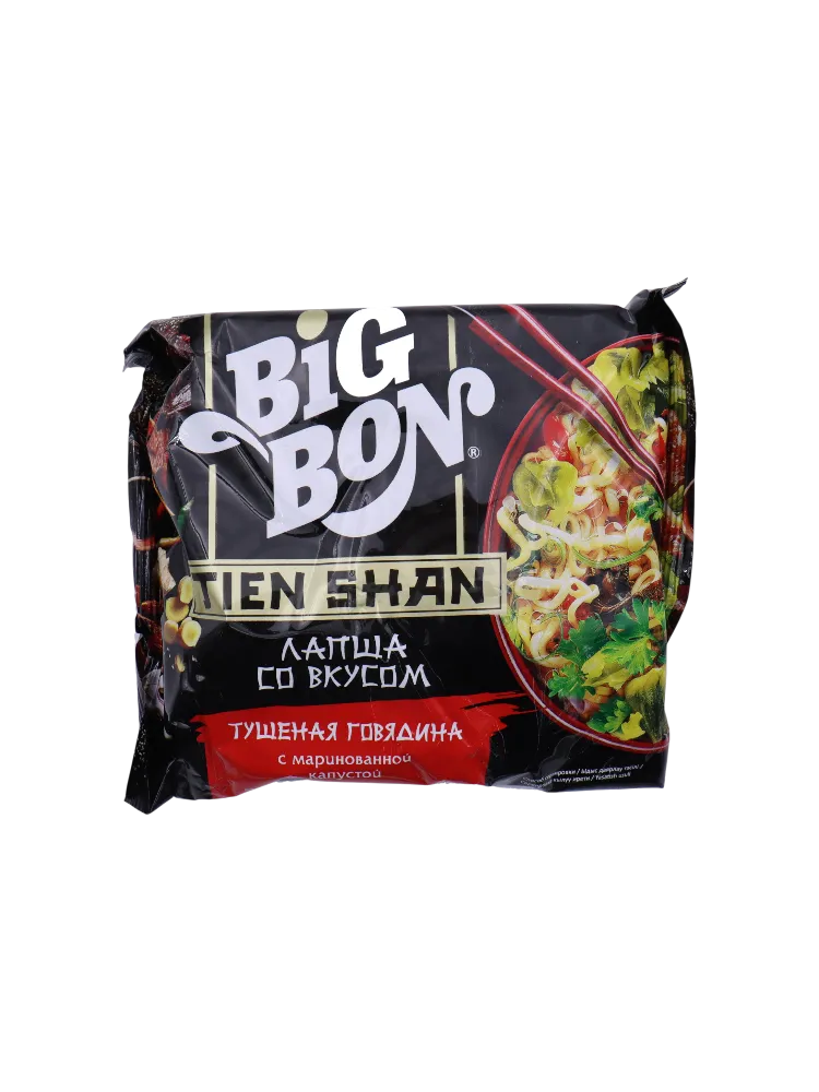 ЛАПША BIG BON 85Г ТЯНЬ-ШАНЬ ТУШЕНАЯ ГОВЯДИНА С МАРИН КАПУСТОЙ