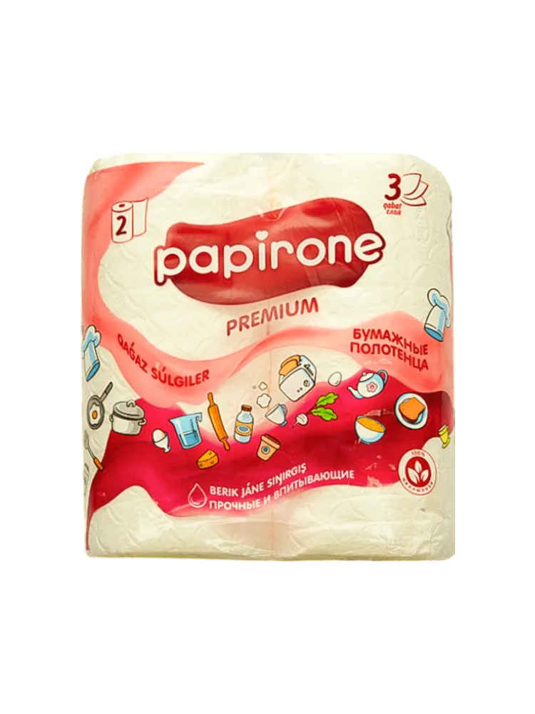 ПОЛОТЕНЦА БУМАЖНЫЕ PAPIRONE 3-Х СЛ 2ШТ