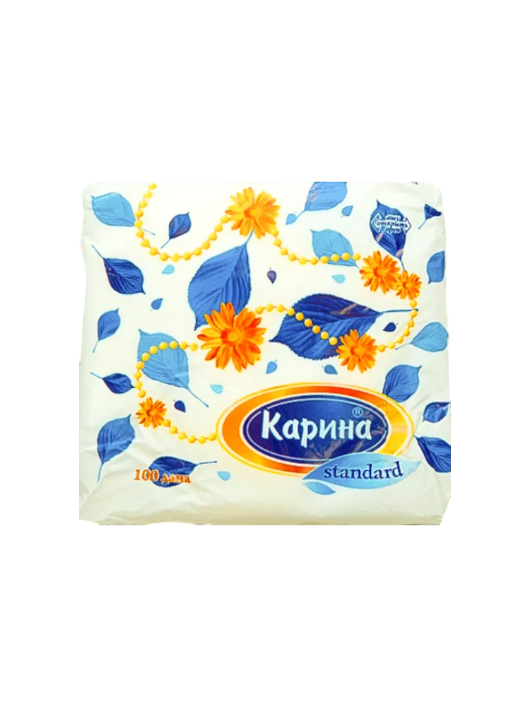 САЛФЕТКИ КАРИНА 100ШТ СТАНДАРТ БЕЛ