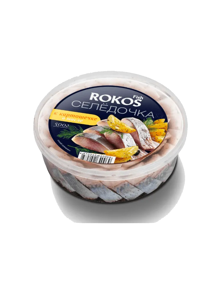 ПРЕСЕРВЫ ROKOS FISH СЕЛЕДОЧКА К КАРТОШКЕ 500Г 