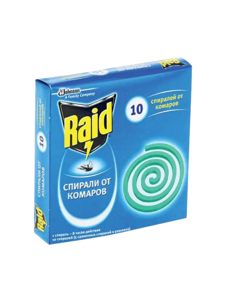 СР-ВО RAID ПРОТИВ КОМАРОВ СПИРАЛЬ 10ШТ