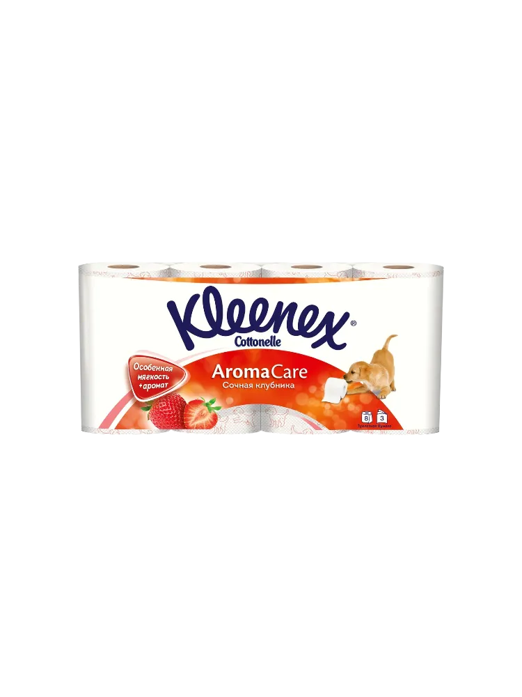 ТУАЛЕТ БУМАГА KLEENEX 8ШТ КЛУБНИКА