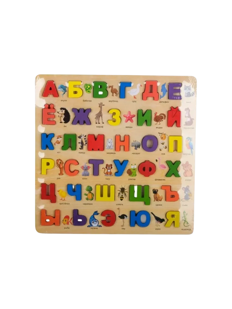 Алфавит Играйка Деревянный пазл-вкладыш «Азбука с картинками» - фото 3