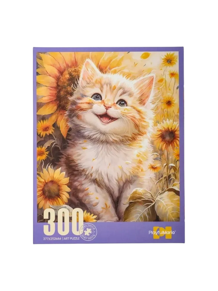 Пазл «Котёнок в подсолнухах»