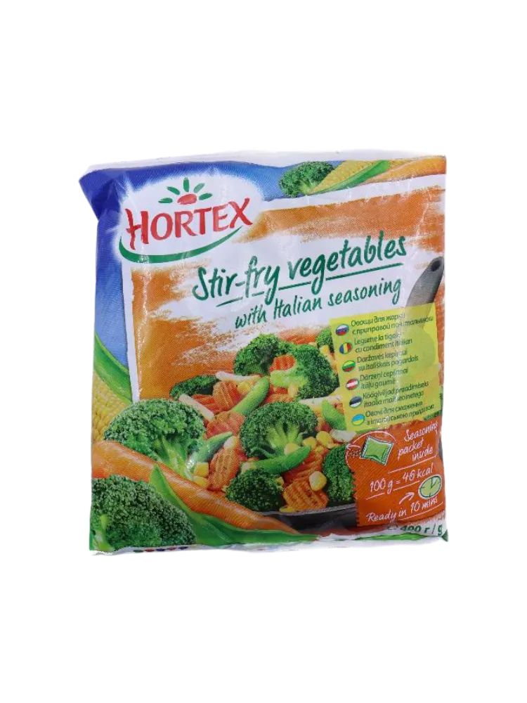 HORTEX 400Г ОВОЩИ Д/ЖАРКИ С ПРИПРАВОЙ ПО ИТАЛЬЯНСКИ