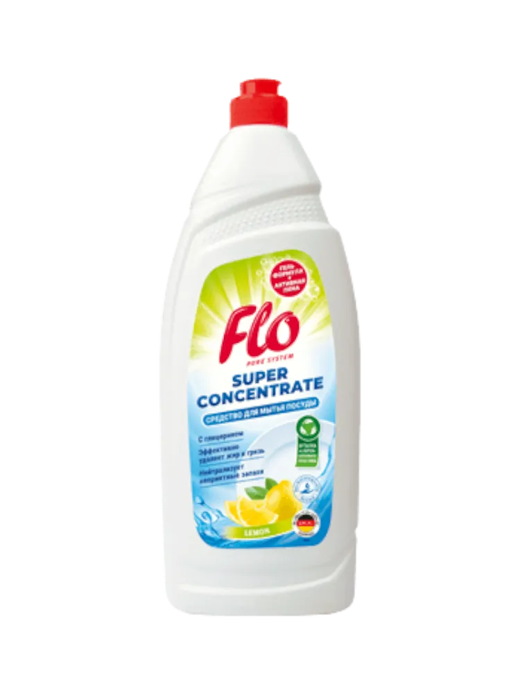 СР-ВО Д/МЫТЬЯ ПОСУДЫ FLO SUPER CONCENTRATE LEMON 900ML