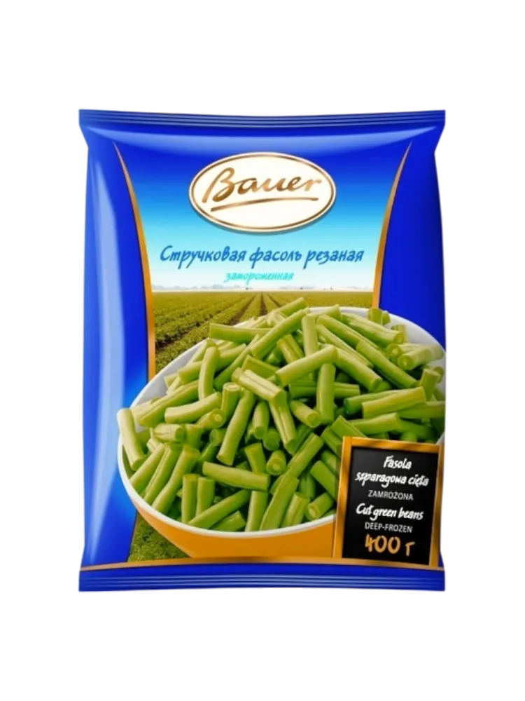 BAUER 400Г СТРУЧКОВАЯ ФАСОЛЬ РЕЗАННАЯ М/У
