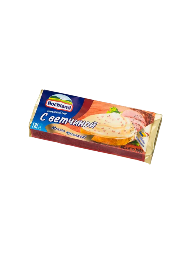 СЫР HOCHLAND 100Г С ВЕТЧИНОЙ БЛОЧКИ