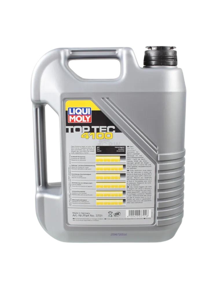 Моторное масло Синтетическое LIQUI MOLY TOP TEC 4100 5W-40 5 л - фото 2
