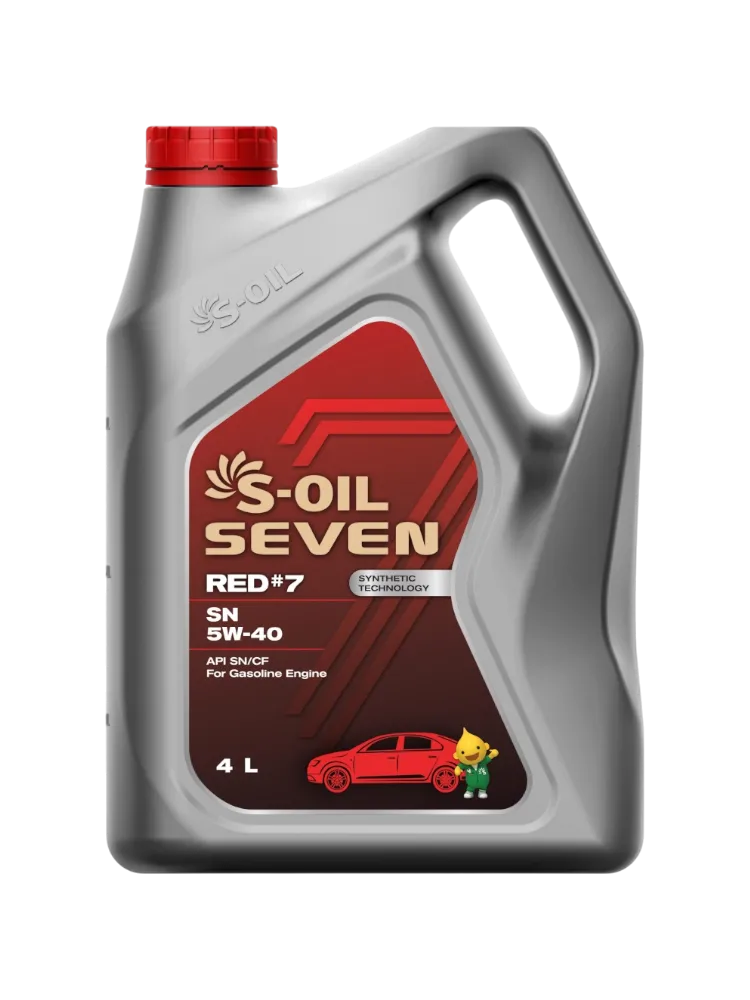 Моторное масло Синтетическое S-OIL Red #7 5W-40 4 л
