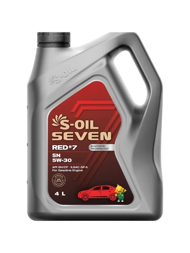 Моторное масло Синтетическое S-OIL RED #7 5W-30 4 л