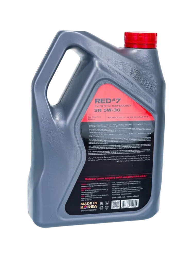 Моторное масло Синтетическое S-OIL RED #7 5W-30 4 л - фото 2