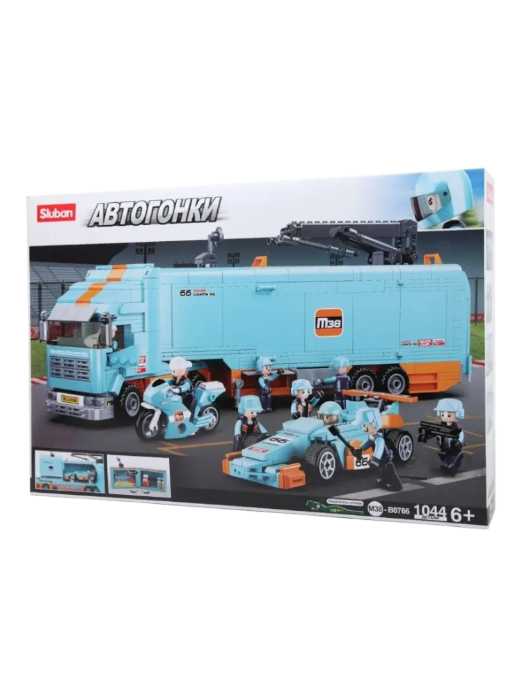 Конструктор SLUBAN Автогонки Фура, деталей 1044 шт