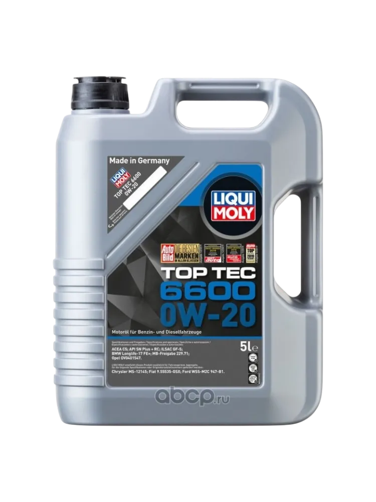 Моторное масло Синтетическое LIQUI MOLY TOP TEC 6600 0W-20 5 л