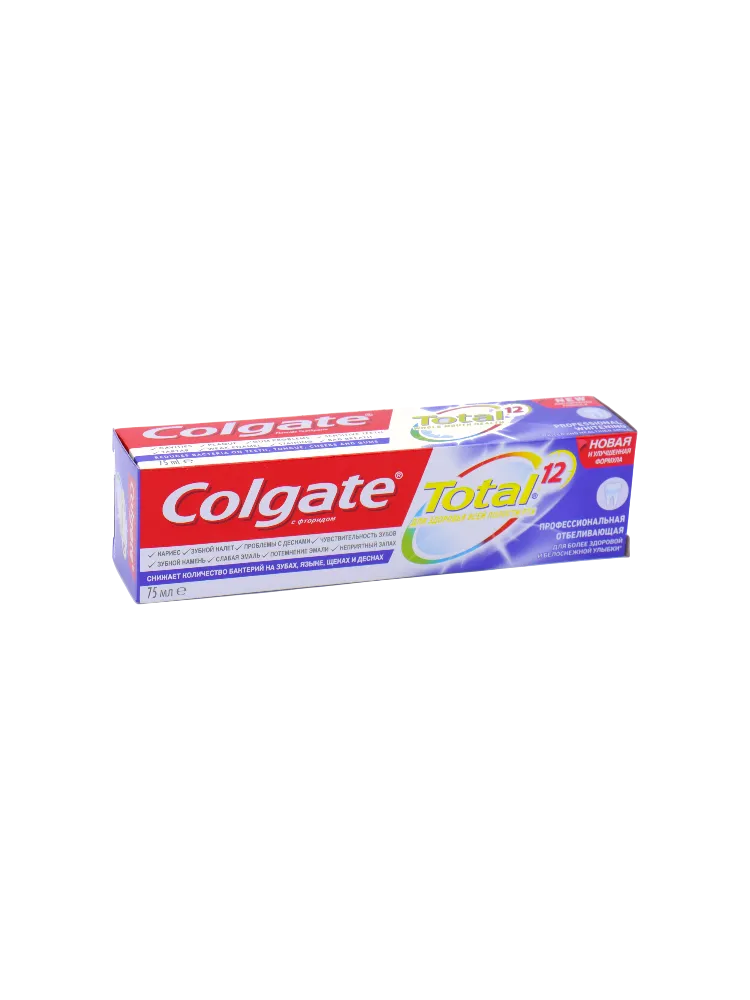 ЗУБ ПАСТА COLGATE TOTAL 12 75МЛ ПРОФЕССИОНАЛ ОТБЕЛИВАЮЩАЯ