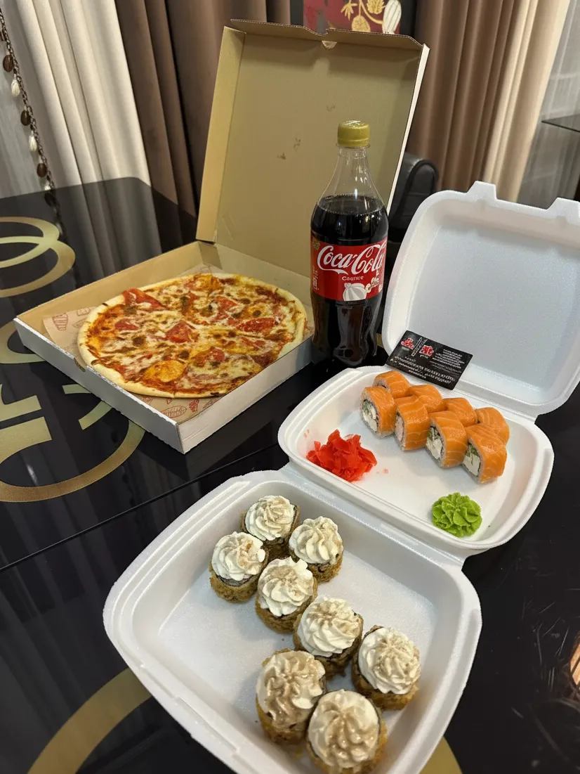 Комбо №7 (16шт)+Cola1L+Pizza-Margarita от JaDi