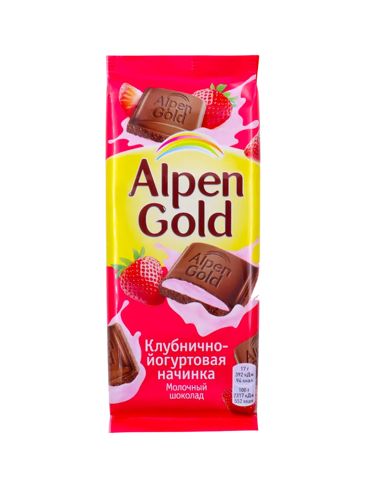 ШОК ALPEN GOLD 100Г КЛУБНИКА С ЙОГУРТОМ 