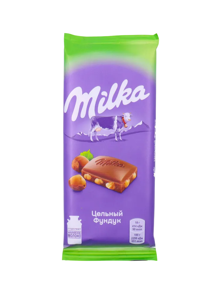 ШОКОЛАД MILKA 85Г ЦЕЛ ФУНДУК 