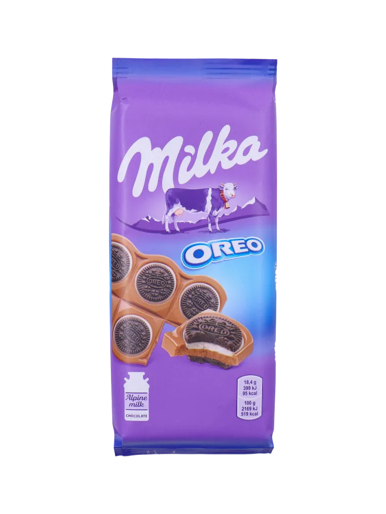 ШОКОЛАД MILKA OREO 92Г МОЛОЧНЫЙ СО ВКУСОМ ВАНИЛИ