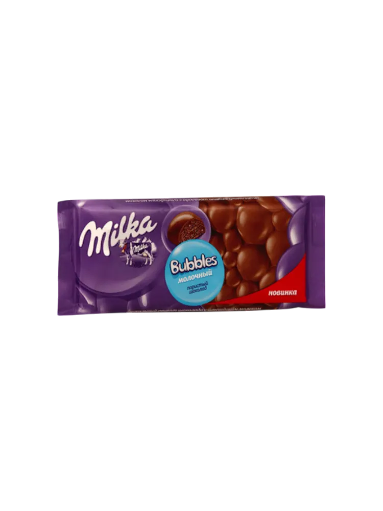 ШОКОЛАД MILKA BUBBLES 76Г МОЛОЧНЫЙ ПОРИСТЫЙ