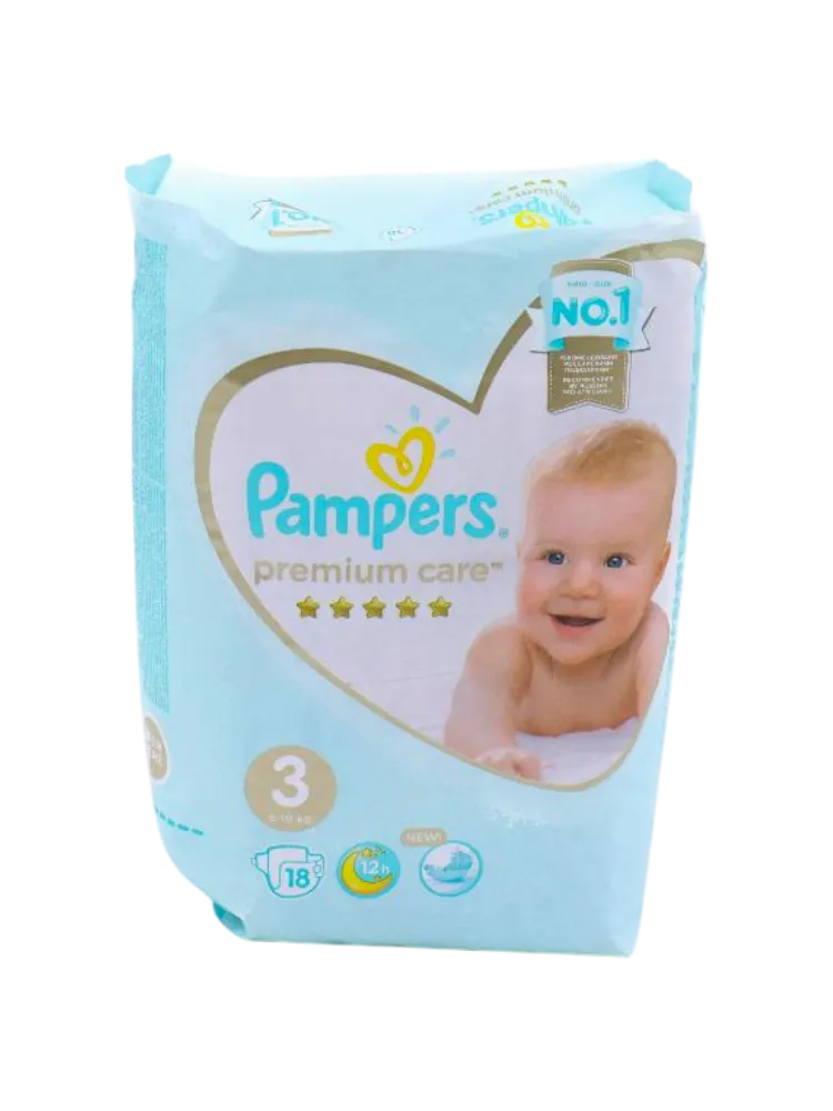 ПОДГУЗНИКИ PAMPERS PREMIUM CARE MIDI 6-10КГ 18ШТ