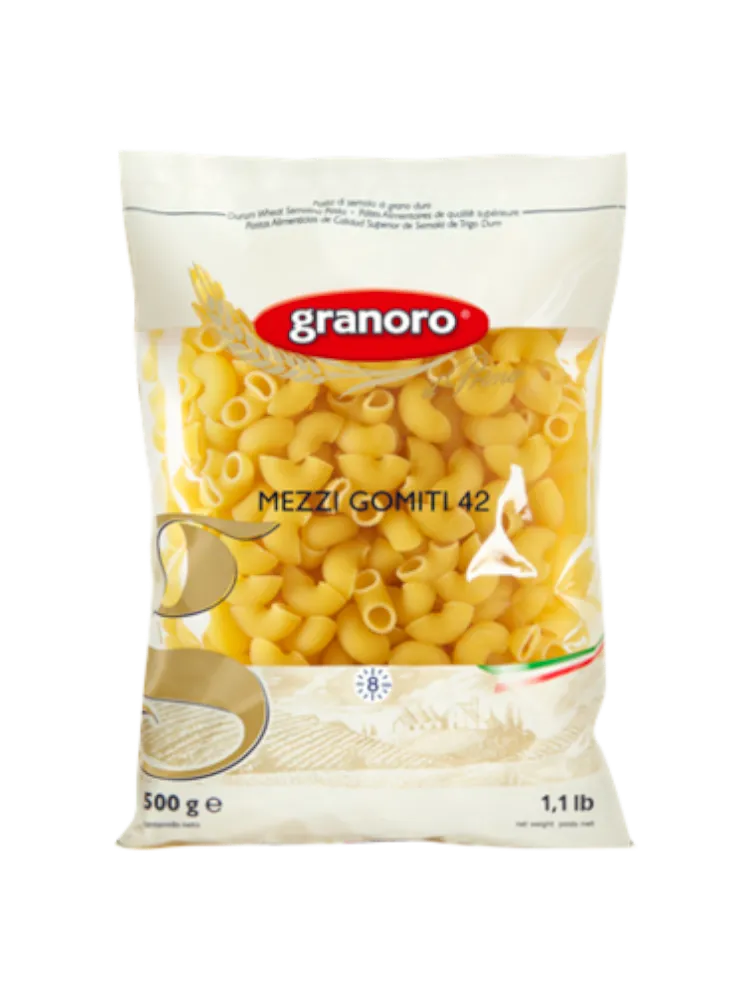 МАКАРОНЫ ГРАНОРО 500Г MEZZI GOMITI 42