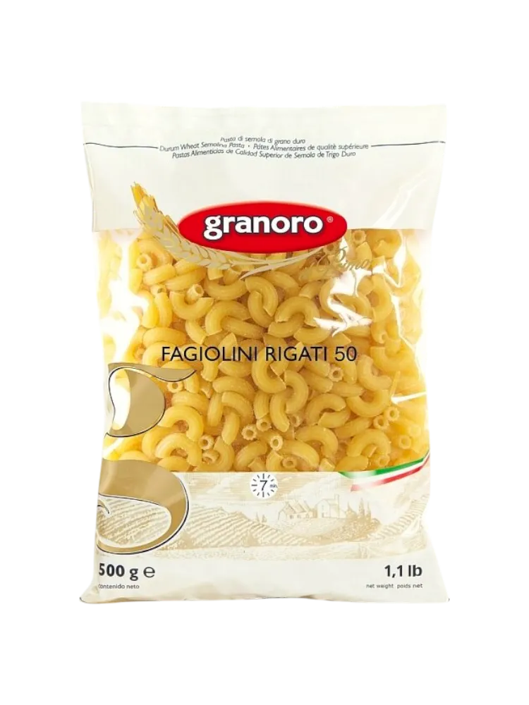 МАКАРОНЫ ГРАНОРО 500Г FAGIOLINI RIGATI 50