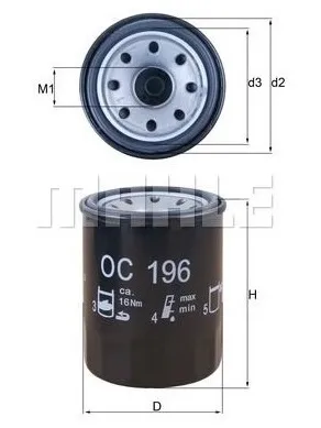 MAHLE масляный фильтр OC196