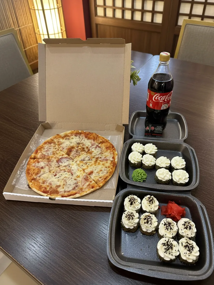 Комбо №8 (16шт)+Cola1L+Pizza-САЛЯМИ от JaDi