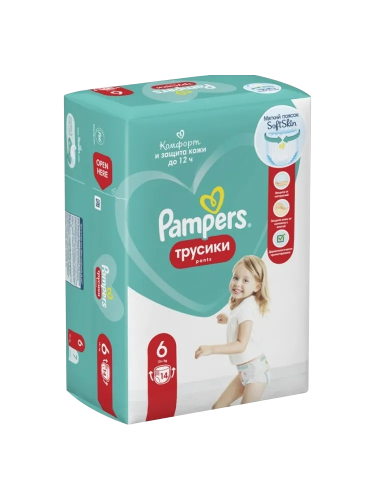 Подгузники-трусики Pampers 6, 14 шт