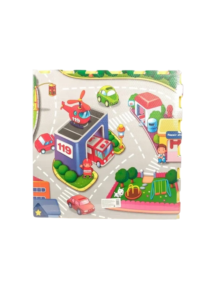 Коврик-пазл Shantou Honghu Коврик пазл Дорога 4 дет 60х60см 9604-6, 60x60