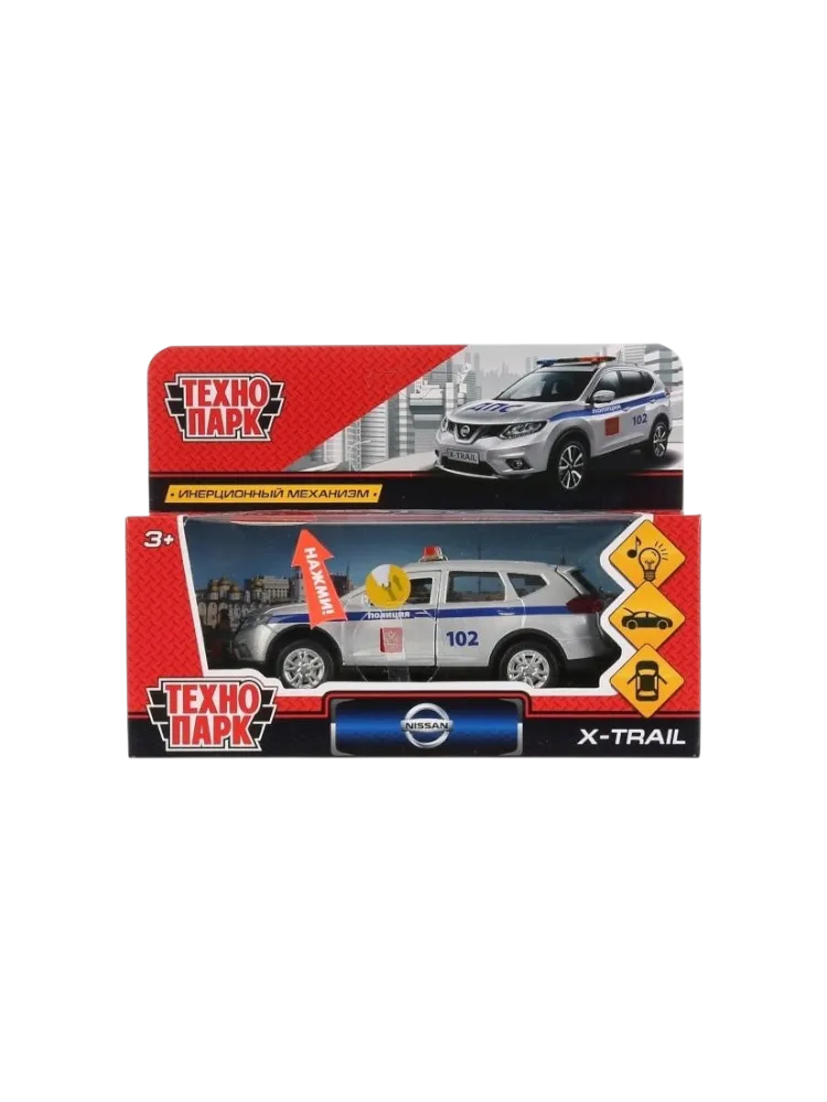 Технопарк Машина Nissan X-Trail Полиция Машина Nissan X-Trail Полиция металл инерц 56131,