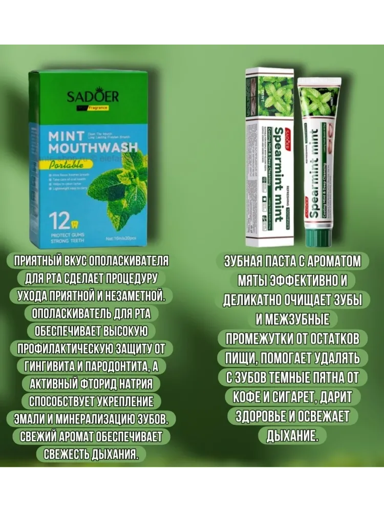 Buzz Lady Mint набор для ухода за полостью рта унисекс - фото 2