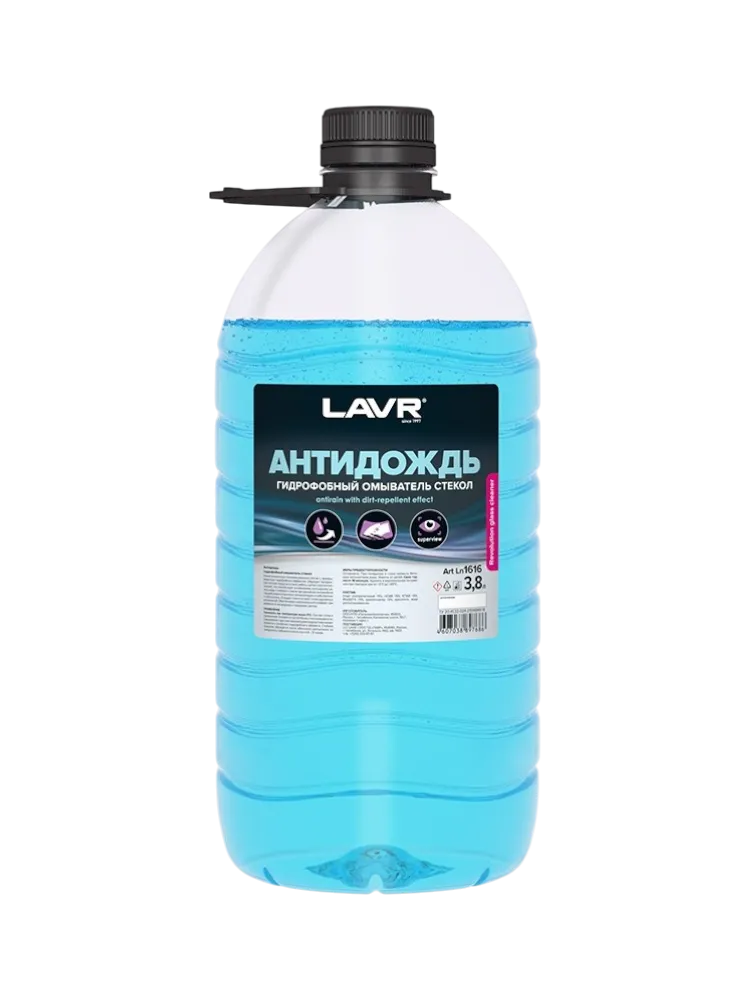 Жидкость для стеклоомывателя LAVR LN1616 Антидождь 0С 3.8 л
