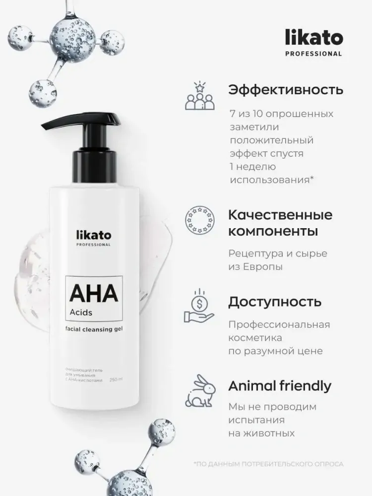 Likato Professional AHA Acids Facial Cleasing Gel гель 250 мл - фото 5