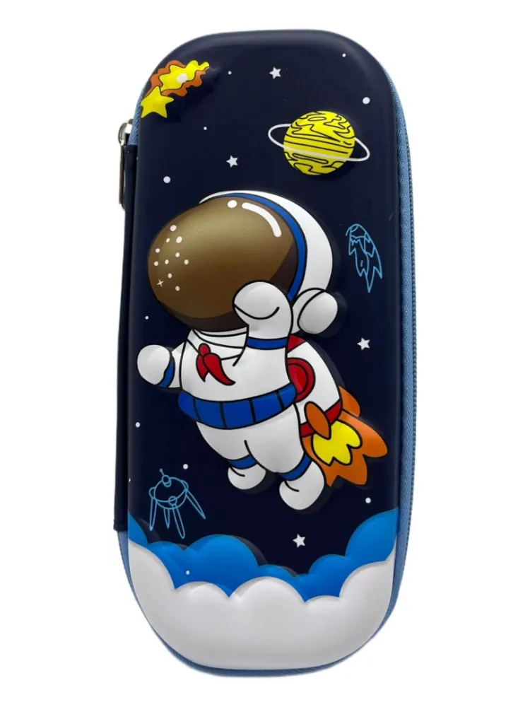 Пенал-косметичка Buzz Lady Космонавт 3D, застежка молния, синий - фото 5