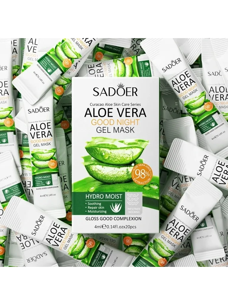 Маска для лица SADOER гелевая, ночная Aloe Vera 20 шт - фото 5