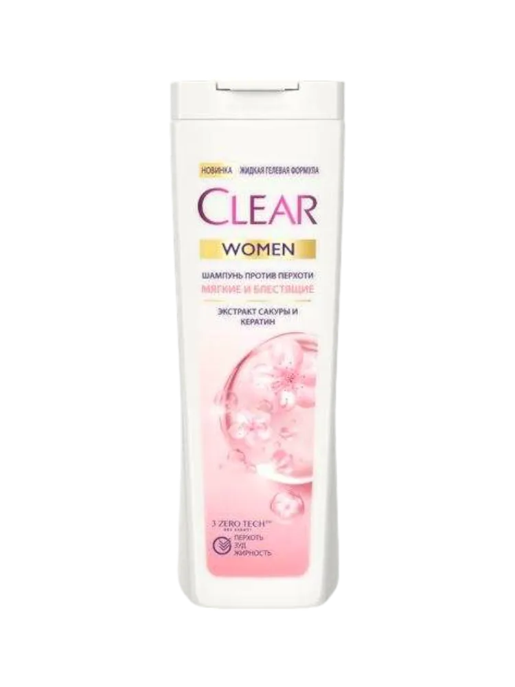 ШАМПУНЬ CLEAR П/ПЕРХОТИ МЯГКИЕ И БЛЕСТЯЩИЕ С ЭКСТРАКТОМ САКУРЫ 380МЛ ЖЕН