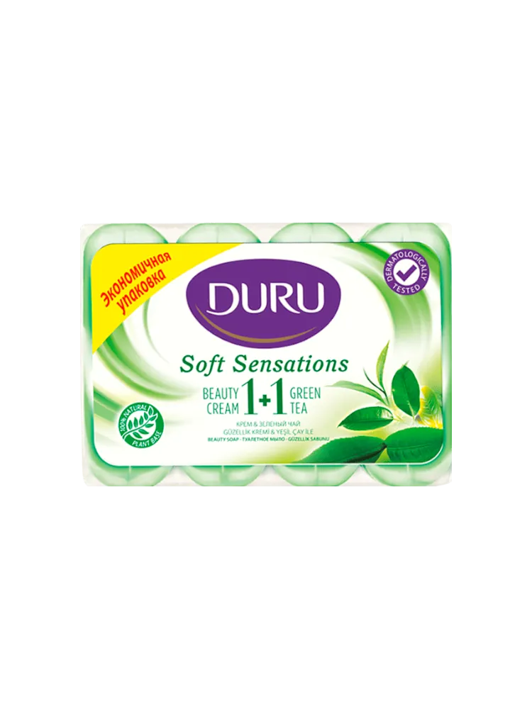 МЫЛО DURU 1+1 4*90/4*80Г GREEN TEA ЭКОПАК